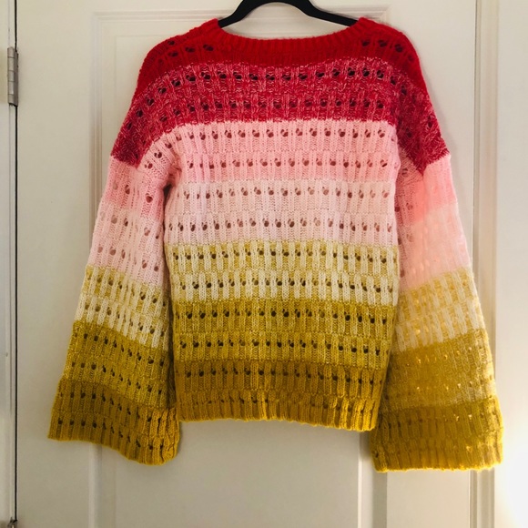 Tularosa Size Sm multi color bell sleeve sweater - Picture 4 of 5